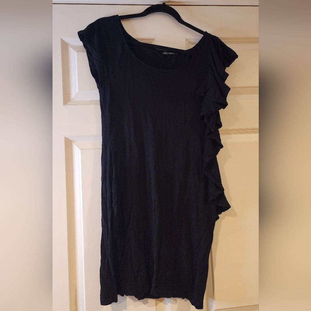 Ella Moss stretchy black dress with clasp up side detail M